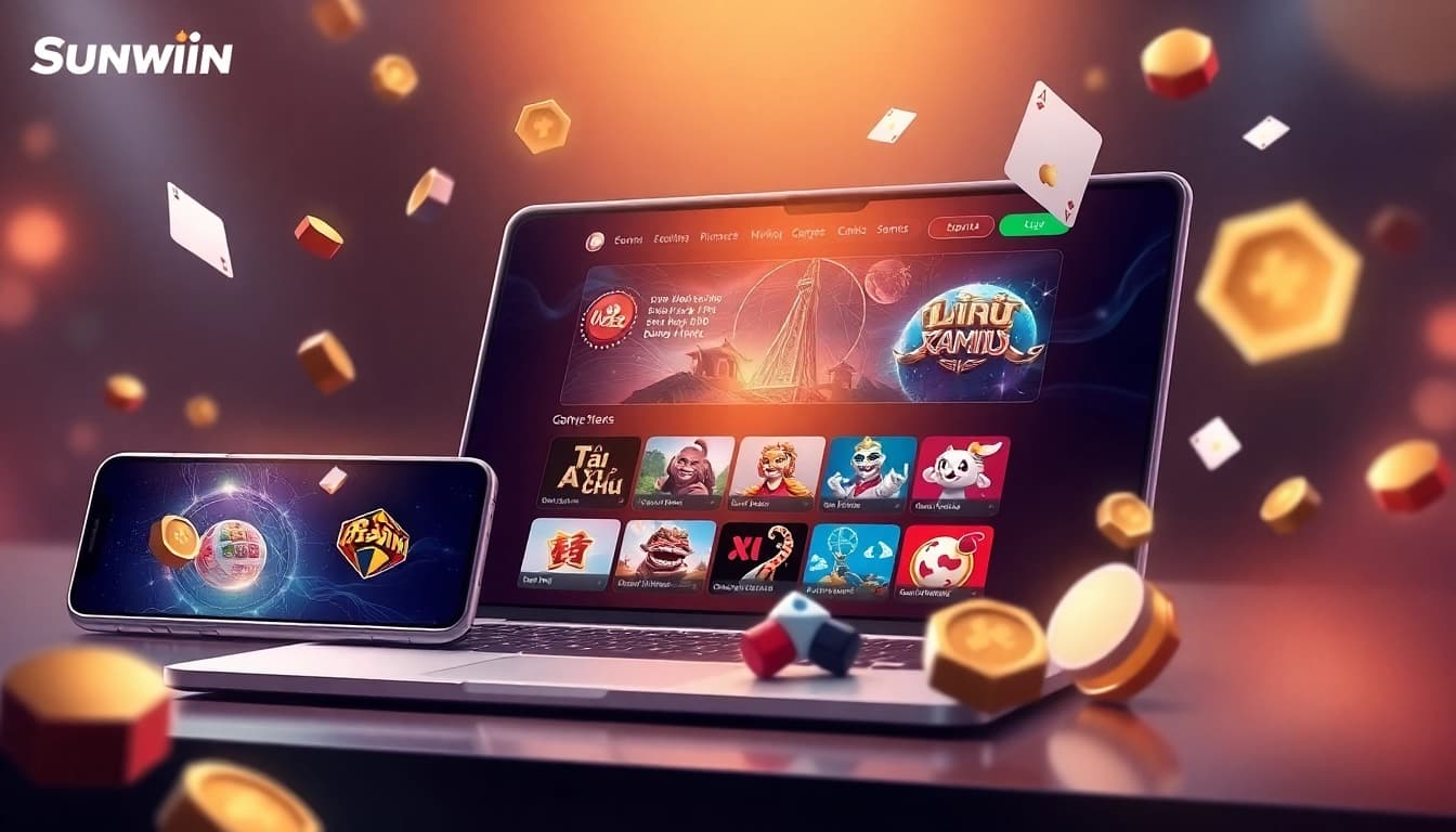 The vibrant and user-friendly gaming interface of https://sunwinw.com/ featuring Tài Xỉu and Nổ Hũ, designed for an immersive online experience.