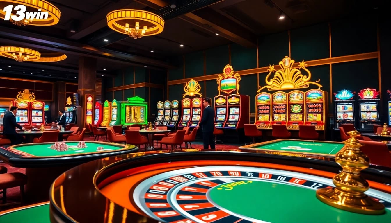 Engage in thrilling gaming activities at 13win's luxurious online casino interface.