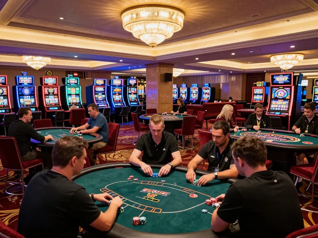Players enjoying a poker game at c168 com casino, showcasing strategic chip placement and tense moments.