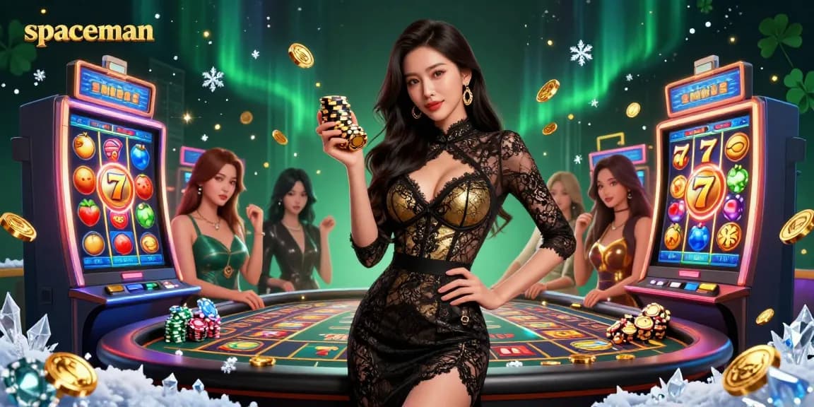 Engage in high-stakes fun with Spaceman at a luxurious slot machine, capturing thrilling moments.