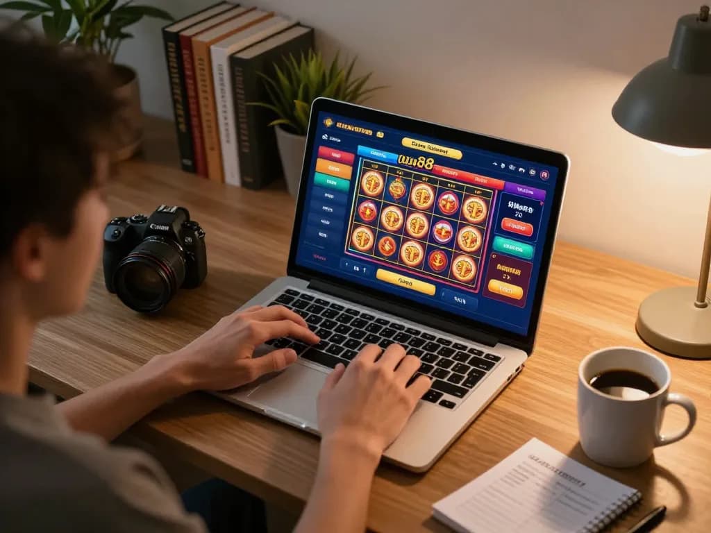 uu88 online gaming session showing vibrant casino interface and personal strategy notes