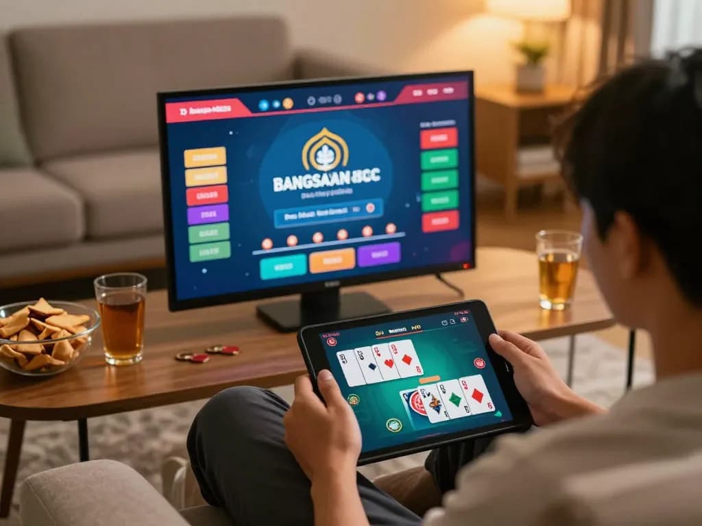 Engaging in a thrilling blackjack game on bangsawan88gg while relaxing at home