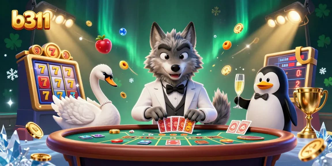 O b311 oferece uma experiência de cassino emocionante com personagens elegantes em um cenário de jogo animado.