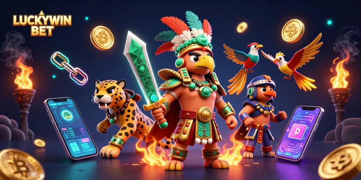 Experience the thrill of LUCKYWIN BET with 3D cartoon characters in a vibrant casino scene.