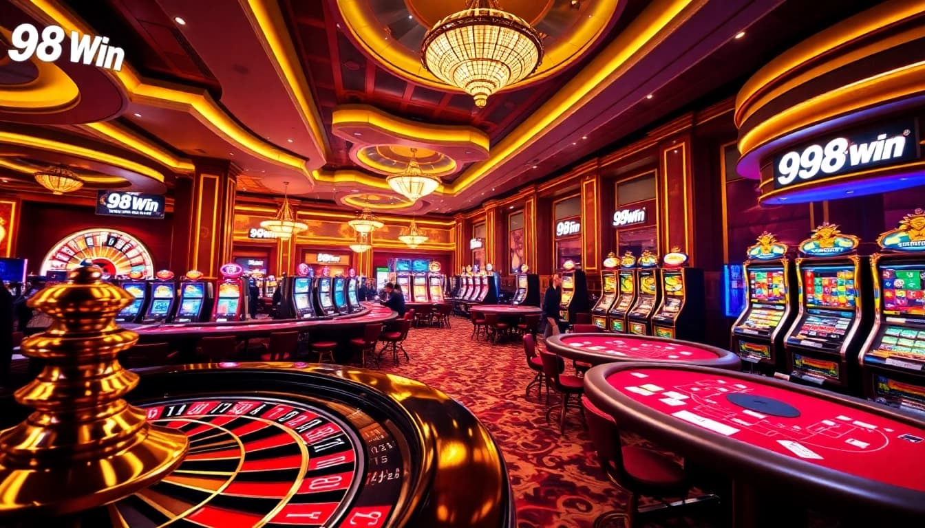 Experience thrilling gameplay at 98Win with vibrant casino tables and exciting betting action.