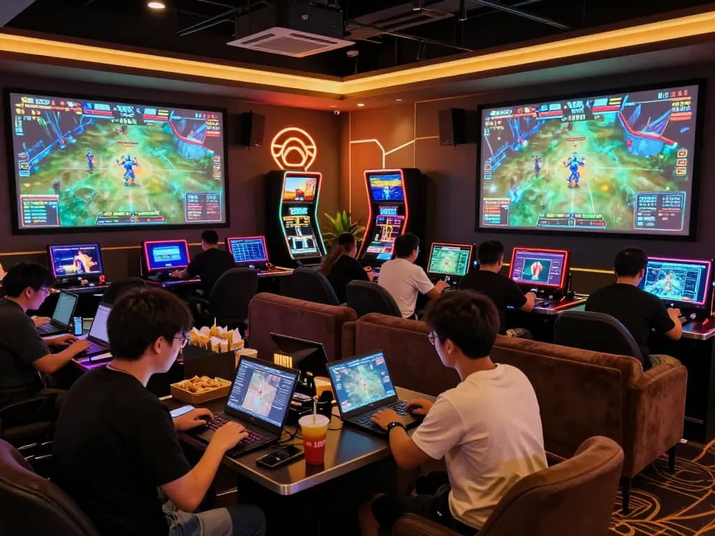Betting on MK8 esports events with engaged players at a vibrant casino.