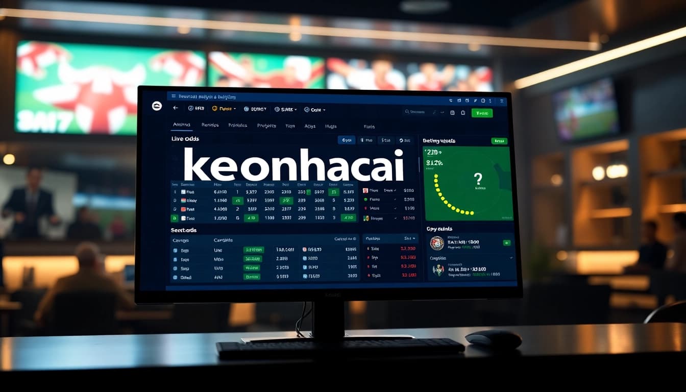 Dynamic betting interface showcasing keonhacai with live odds and statistics.