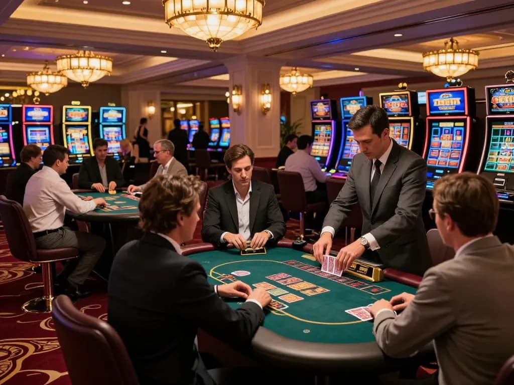 Players enjoying thrilling casino games at tr88 com with lively atmosphere and elegant decor.