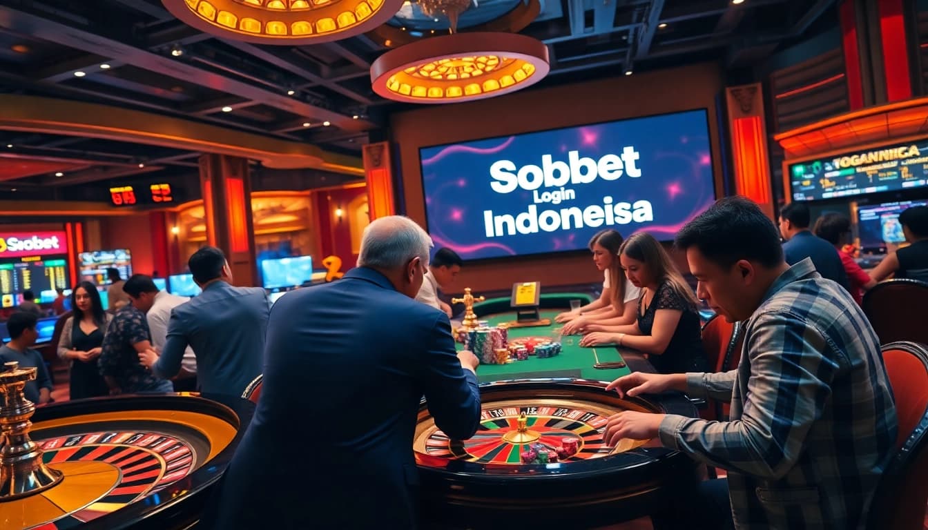 Experience sbobet login indonesia at a vibrant online sports betting table with colorful chips and odds displays.