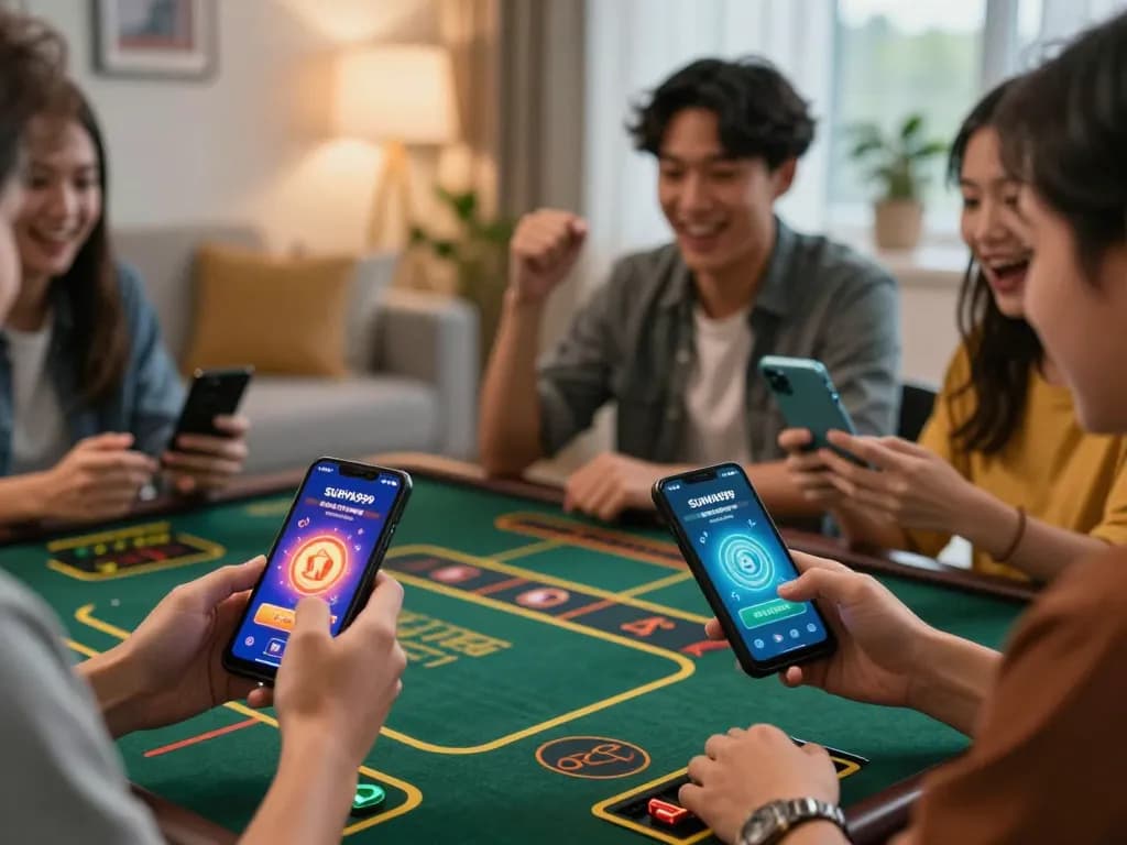 Rasakan permainan yang mendebarkan dengan SURYA999 saat para pemain merayakan kemenangan di perangkat seluler dalam suasana rumah yang nyaman.