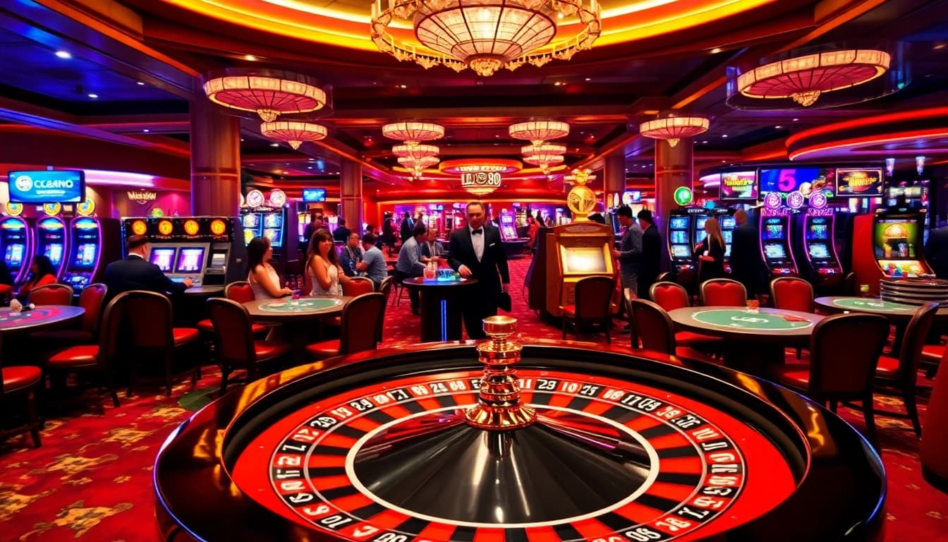 Experience a thrilling game at lc88 with vibrant roulette tables and engaging players.
