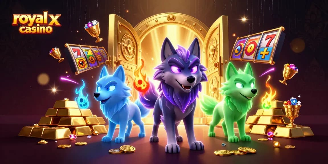 Experience the excitement of royal x casino with glowing wolves and treasure-filled gameplay.