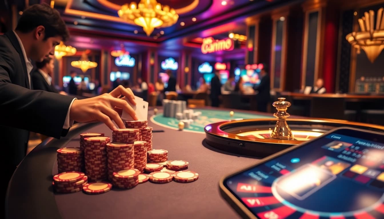 Experience the excitement of betting at https://789win2.us.com/ with a luxury casino scene showcasing poker, roulette, and online gameplay.