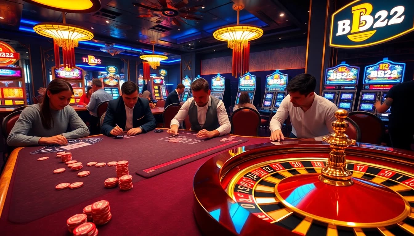 B52 online casino showcasing vibrant tables and players enjoying thrilling games.