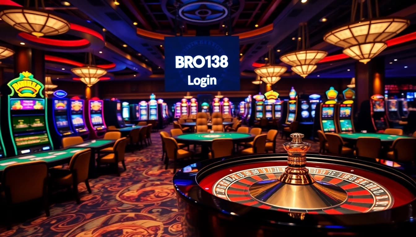 Experience a thrilling gaming atmosphere with BRO138 login at luxurious casino tables.