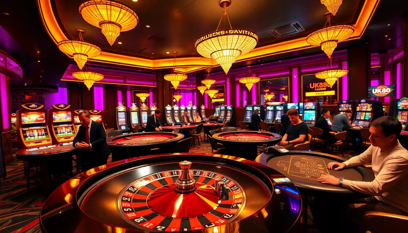 Experience an immersive gaming atmosphere at nhà cái uk88 featuring vibrant tables and exciting players.
