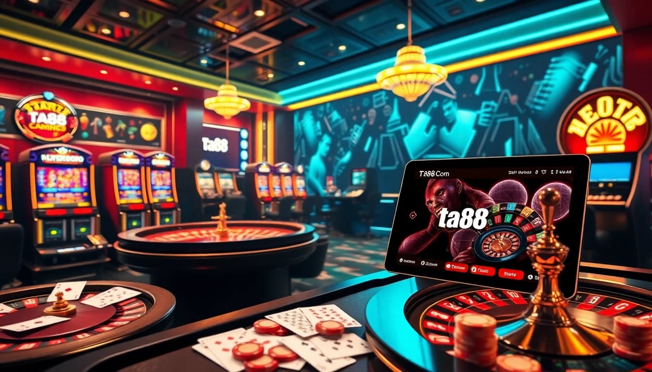 Experience the excitement of online gambling on ta88 com with vibrant casino elements and sleek digital interfaces.