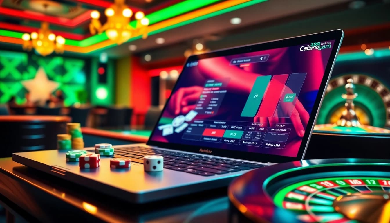 Experience the thrill of gambling at https://lc88.co.com/ with vibrant casino scenes featuring poker chips and roulette.