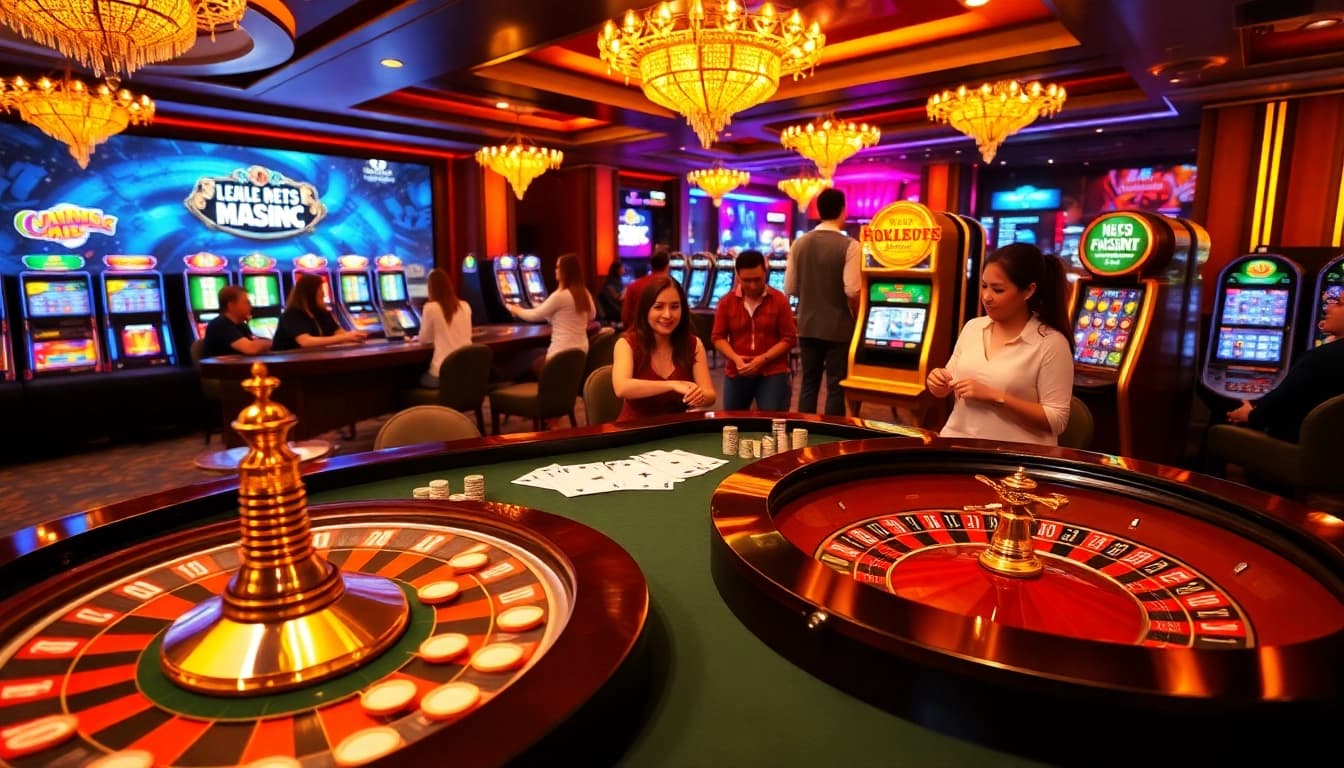 Engaging casino atmosphere showcasing excitement and professionalism at https://u888f.design/ with poker and slot games.