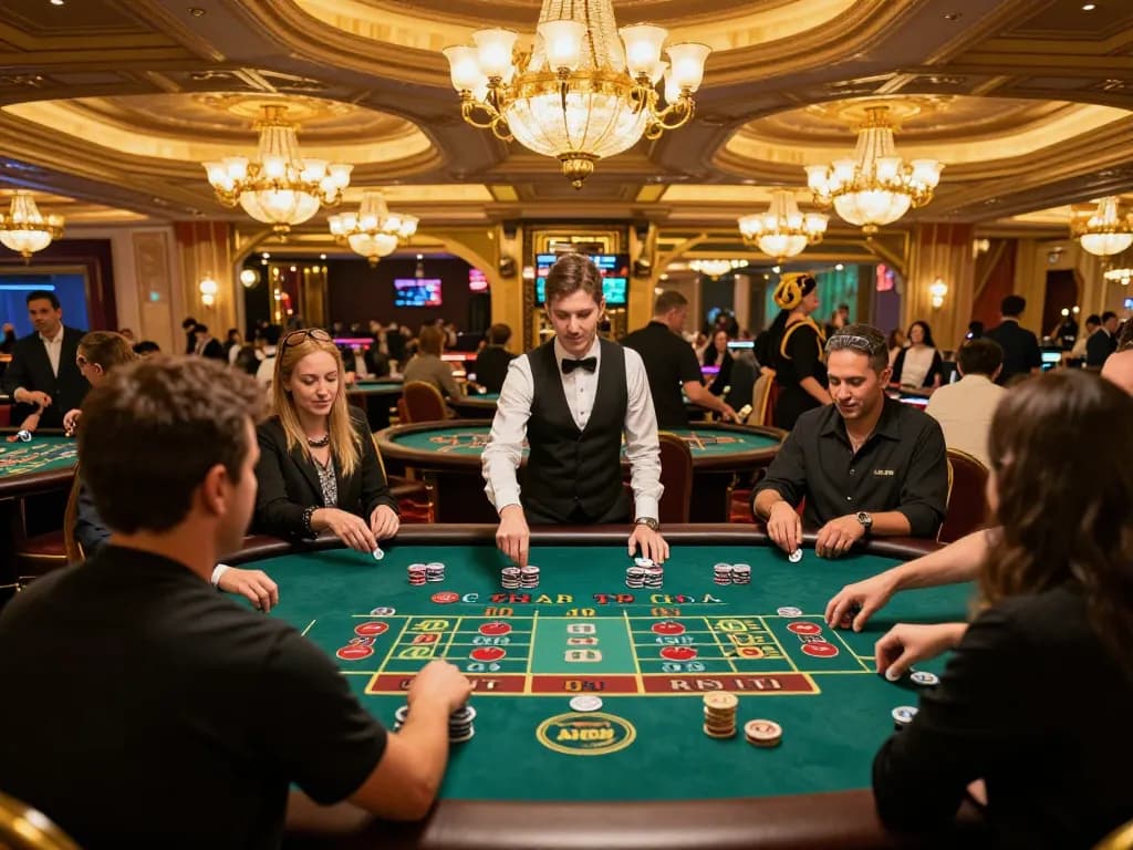 Players engage with roulette tables at fabet casino, showcasing lively betting action and excitement.
