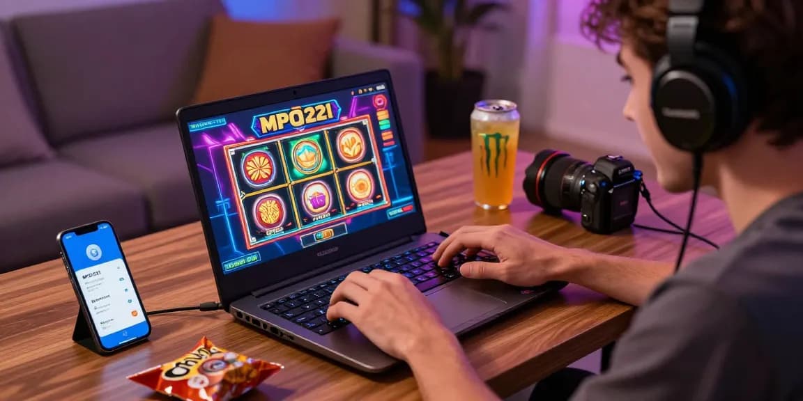 Pengalaman permainan online MPO1221 dengan grafik slot yang berwarna-warni, lingkungan yang nyaman, dan kegembiraan pengguna.