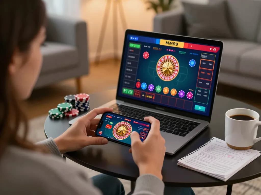 Experience the excitement of MM99 online gambling while engaging in live dealer roulette on a smartphone.