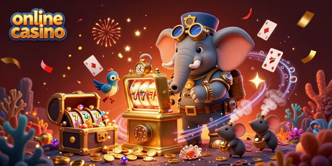 Engage at an online casino with a dynamic steampunk elephant and alluring game elements.