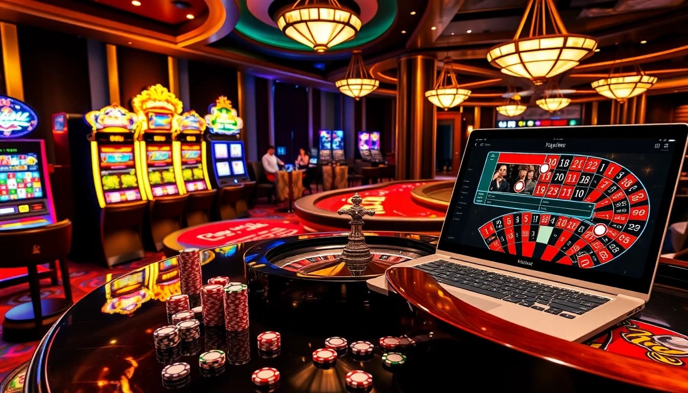 Experience the thrill of Nhà cái uy tín at a luxurious casino with vibrant gameplay and poker action.