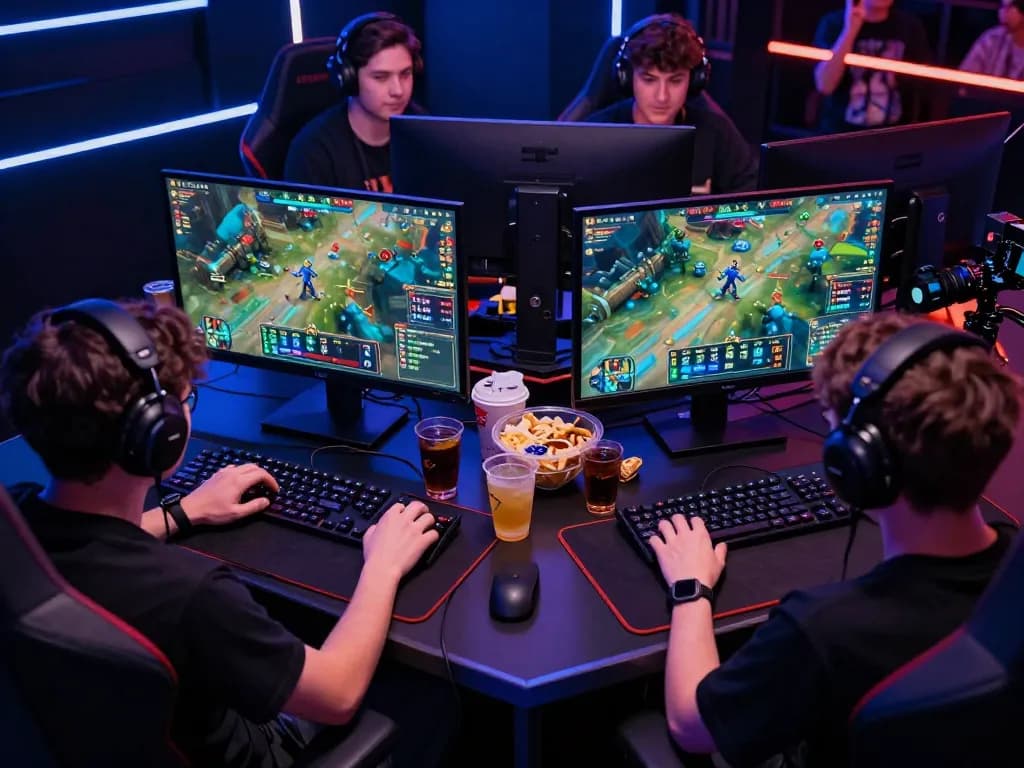 Nk888 esports betting scene with players analyzing game stats and odds during competitive gameplay.