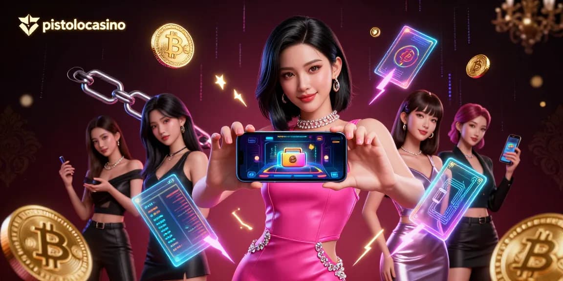 Pistolocasino showcases a stunning live dealer experience with vibrant casino elements and cryptocurrencies in the scene.