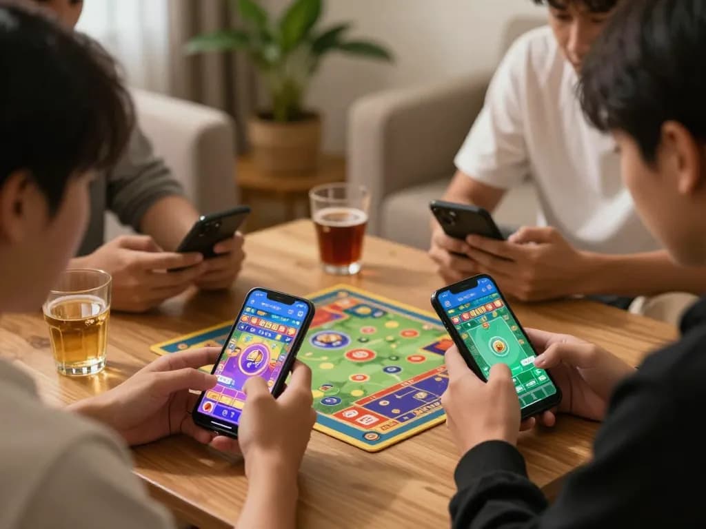 Pemain menikmati permainan bayi toto yang dinamis di smartphone dalam suasana nyaman, menyoroti kegembiraan dan strategi.