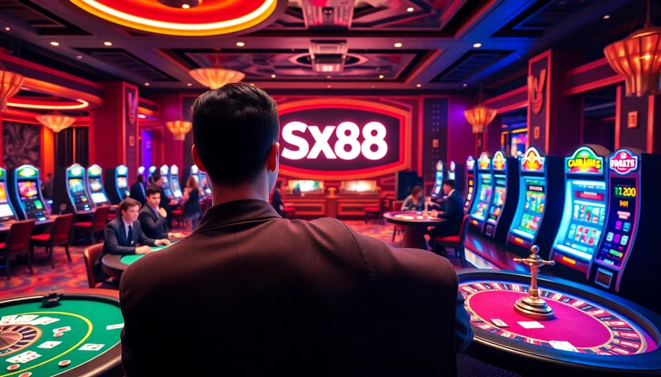 Players enjoying an immersive SX88 online casino experience with vibrant gaming action.