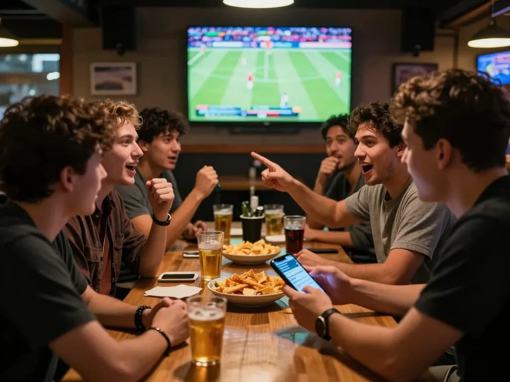 Bsport users engaging in exhilarating sports betting while celebrating a live match.