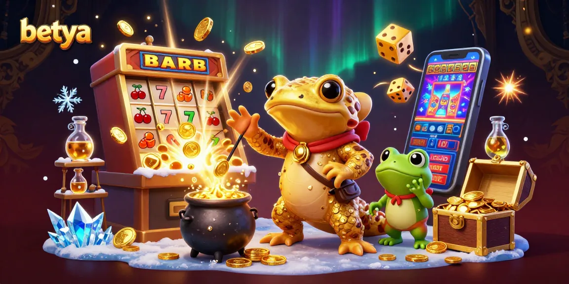 Experience lively gameplay with betya's magical alchemist characters in a charming casino scene.