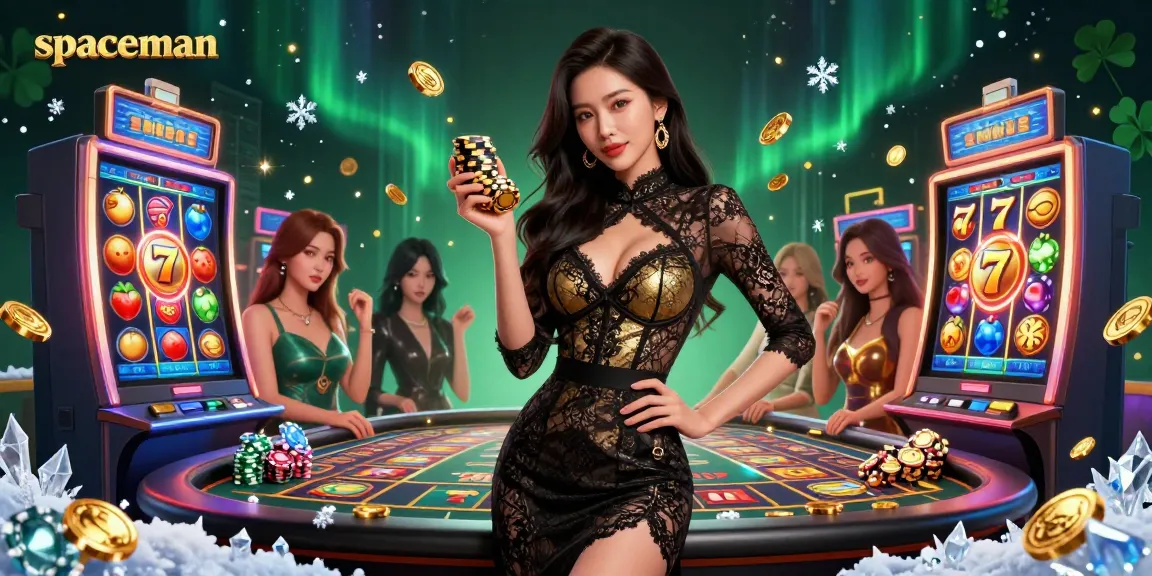 Engage in high-stakes fun with Spaceman at a luxurious slot machine, capturing thrilling moments.