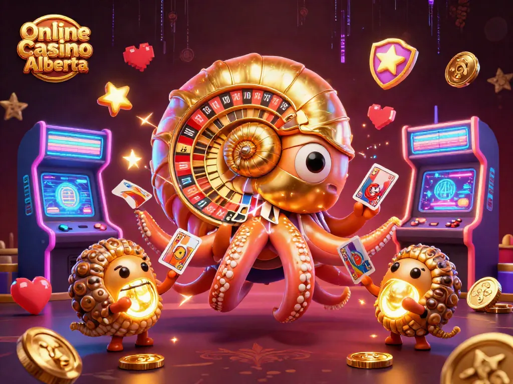 Spin the roulette wheel for thrilling wins at Online Casino Alberta with this vibrant 3D illustration!