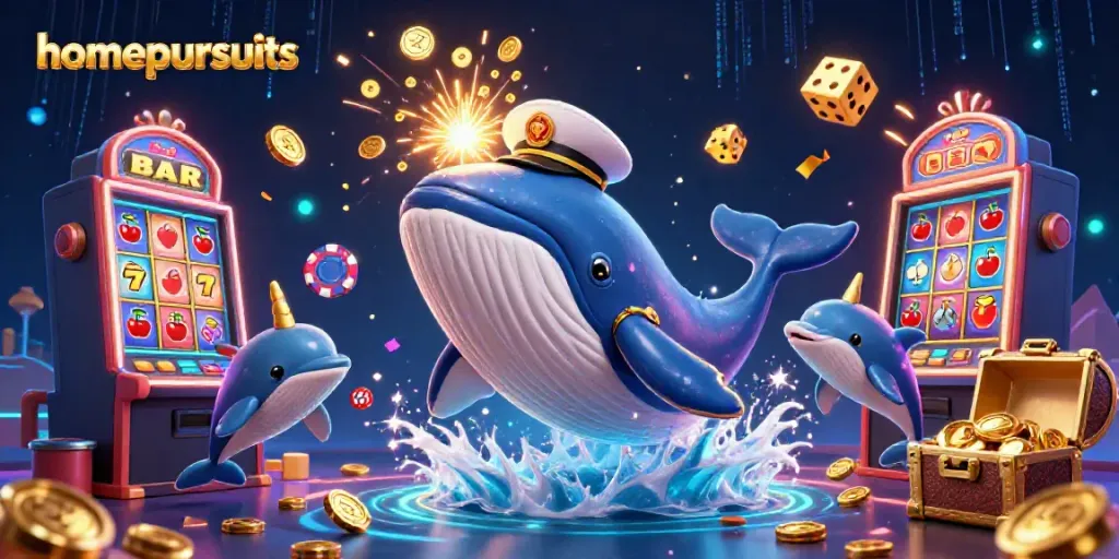 Menggandakan strategi memenangkan jackpot dengan homepursuits, bajak laut paus 3D melawan lautan koin