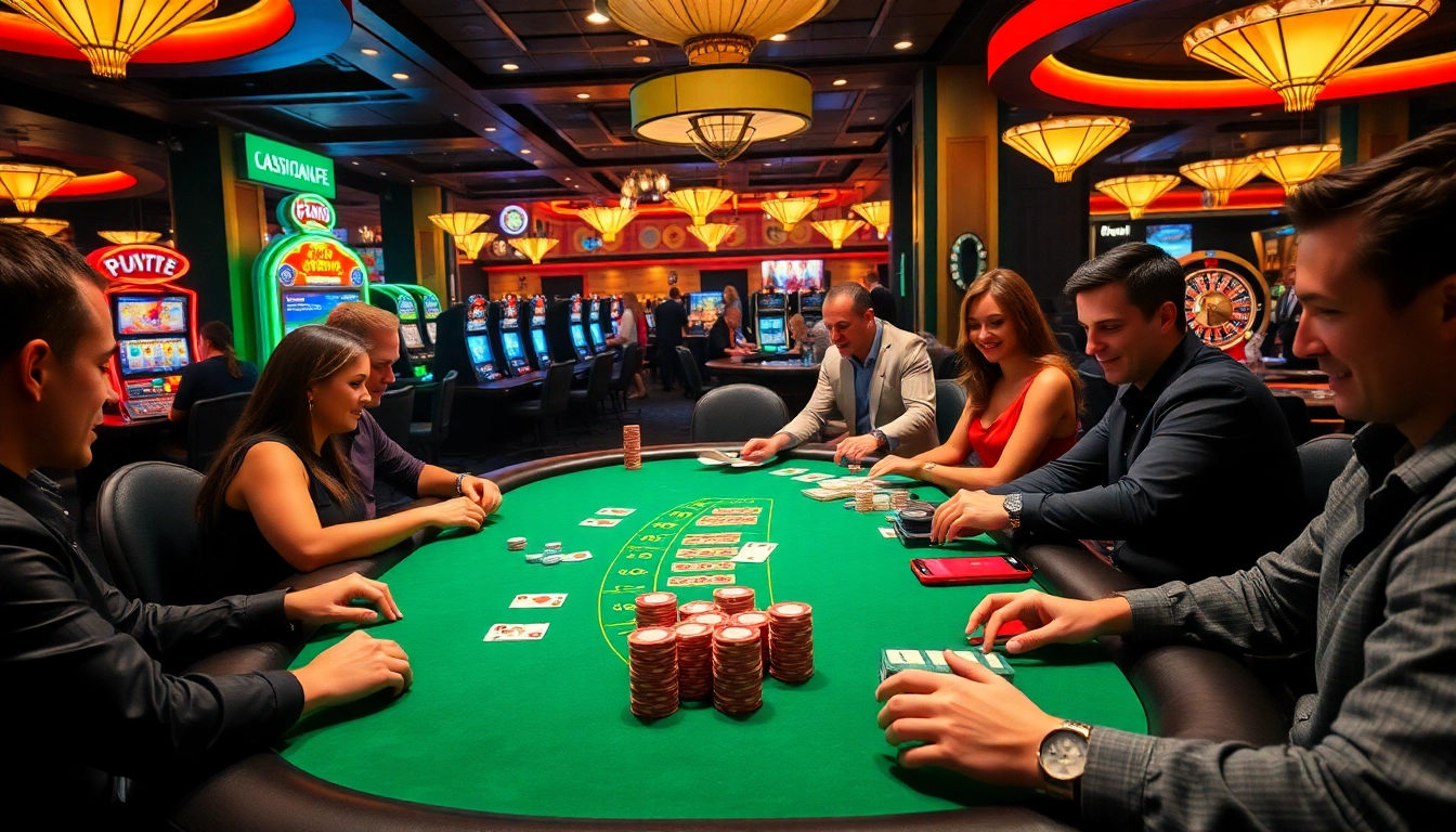 XX 88 gamblers engaging in an exciting blackjack game with colorful chips and cards.