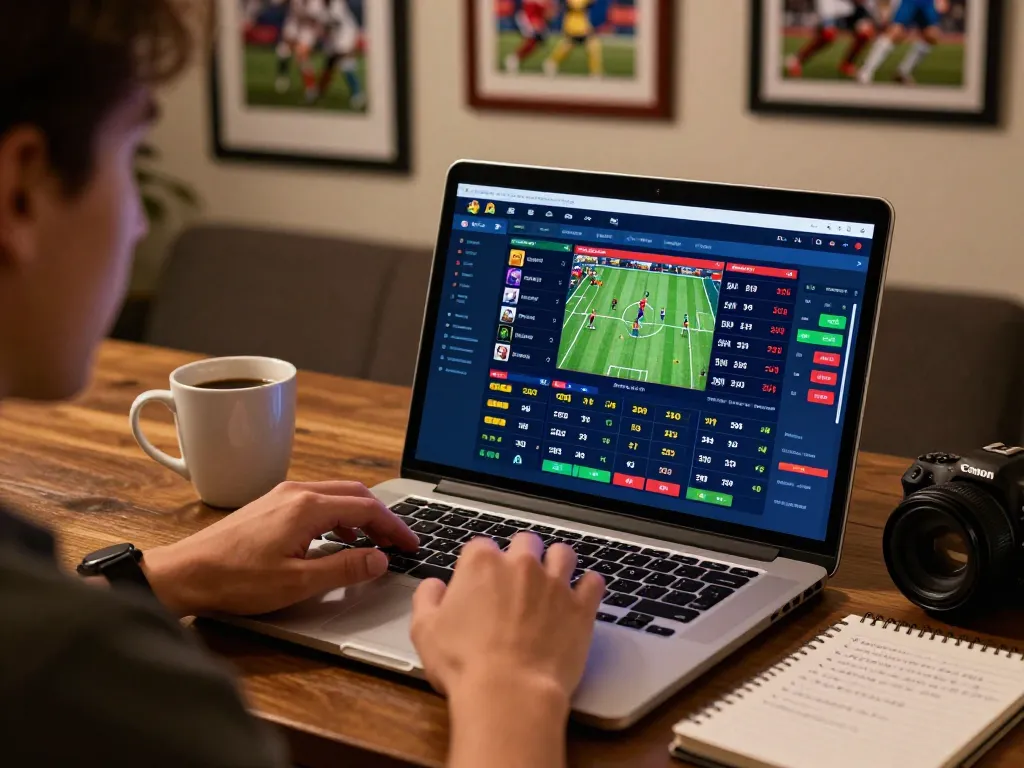 cm88 player placing bets on sports events in a cozy home setup with strategy notes