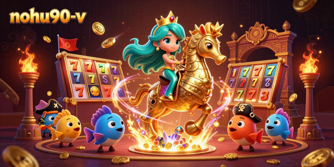 Nohu90-v brings the excitement of slot games to life, featuring dazzling mermaid and seahorse action.