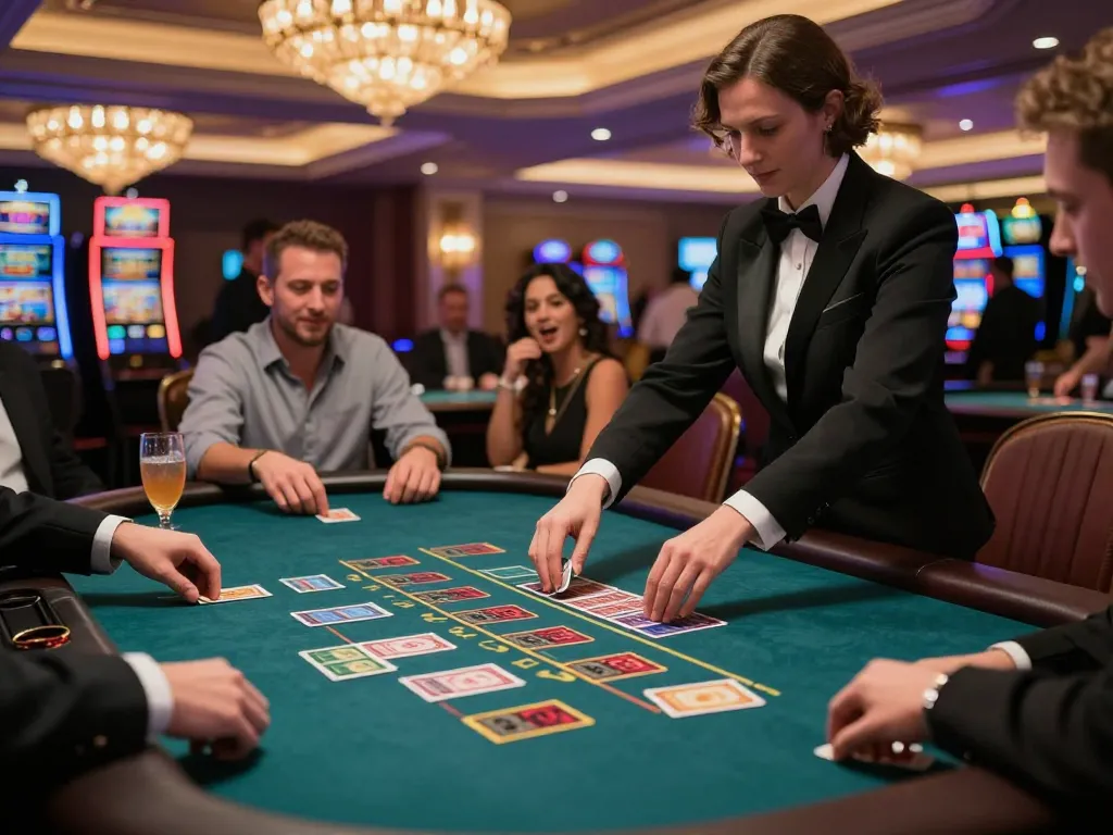 Players engaging in a strategic game of blackjack at CM88 casino, creating an exciting atmosphere.