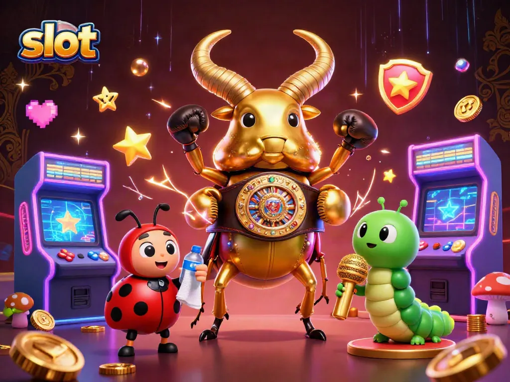 Menangkan permainan slot dengan gambar menarik karakter slot dalam 3D.