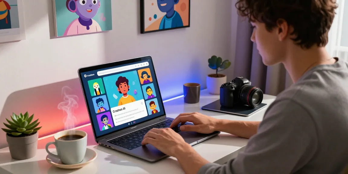Engaging conversation with Crushon AI showcased in a modern home office.