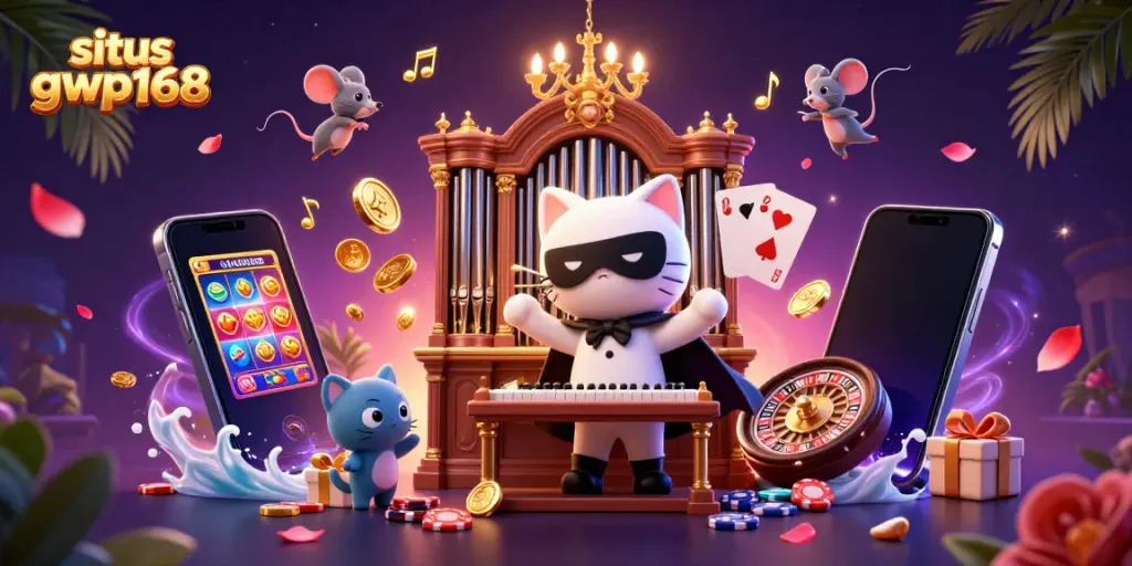 Gambaran interaksi judi di situs gwp168 dengan kucing dan mouse di kasino berkilau.