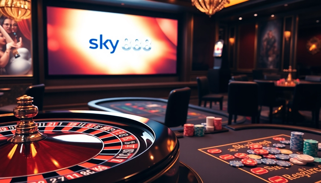Experience sky888 excitement with vibrant casino tables and sophisticated gambling action.