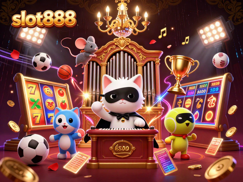 Menangkan slot888 dengan kombinasi simbol slot yang berkilau dan suasana kasino yang megah.