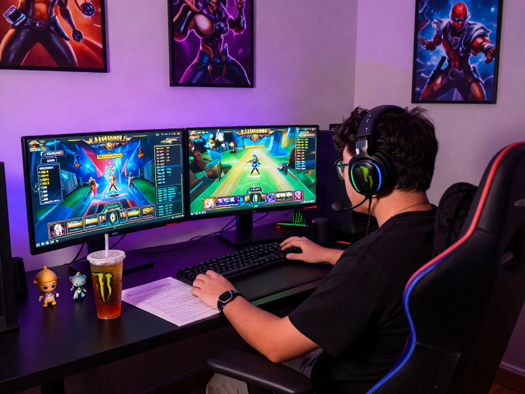 Gaming session showcasing slot gacor gameplay strategy with vibrant visuals and immersive environment.
