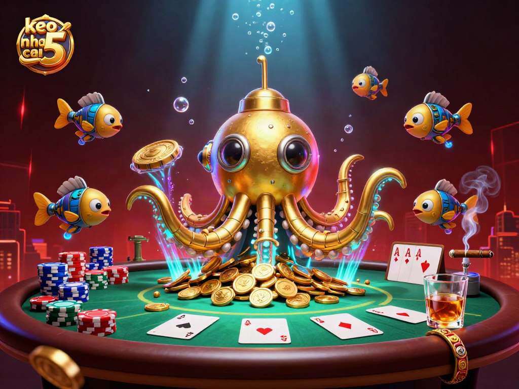 Experience thrilling action in keo nha cai 5 while navigating through golden coins and poker elements.