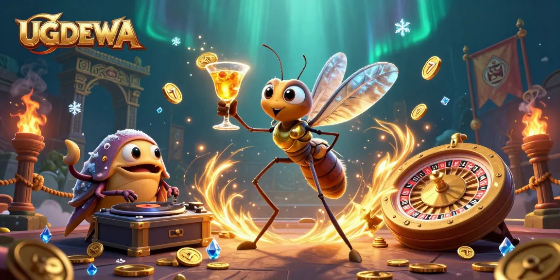 Experience thrilling gaming with UGDEWA's vibrant casino scene featuring unique characters and dynamic elements.