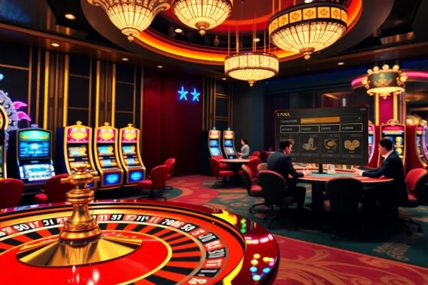 Engaging players using Tool xo so sieu toc at a luxury casino with roulette, slots, and poker activities.